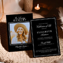 In Loving Memory Elegante Schrift & Foto-Gedenkstä