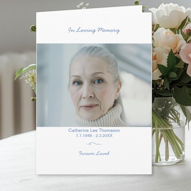 In Loving Memory Elegantes Trauerprogramm Programm (Modern Elegant Funeral Program With Photo
)