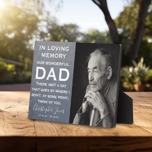 In Loving Memory Family Memorial Gray Slate Fotoplatte