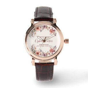 In Loving Memory Florale Aquarell benutzerdefinier Armbanduhr