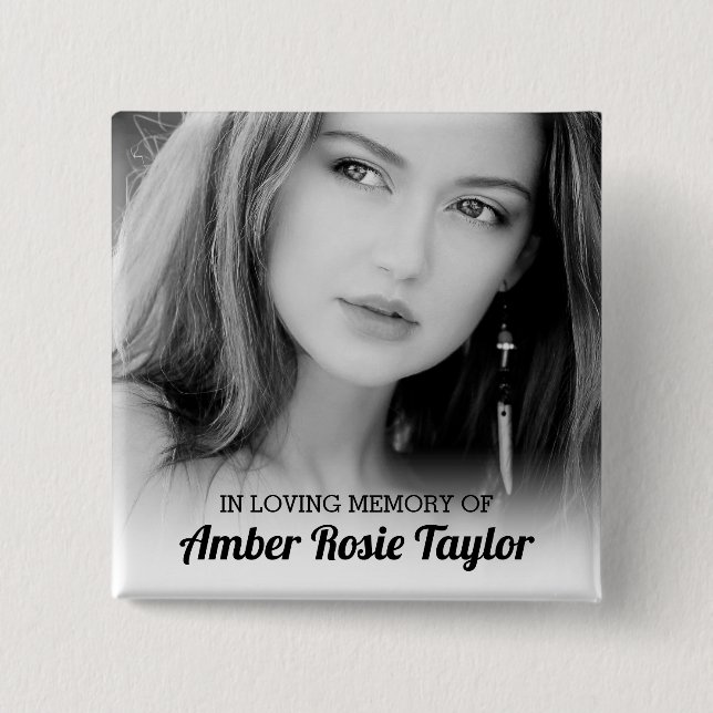 In Loving Memory | Foto-Andenken Button (Vorderseite)
