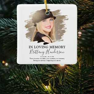 In Loving Memory   Foto-Gedenk-Weihnachten Keramikornament