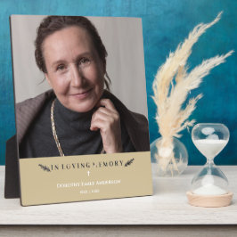 In Loving Memory Foto Minimalist Nahestehende Gold Fotoplatte