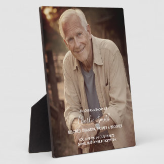 In Loving Memory: Foto und Nachricht auf Staffelei Fotoplatte