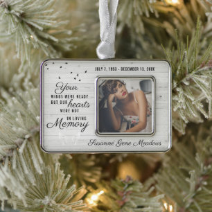 In Loving Memory Fotocollage-Zitat-Andenken Rahmen-Ornament Silber