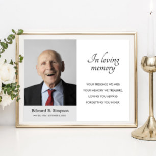 In Loving Memory Funeral Memorial Poem With Photo Poster