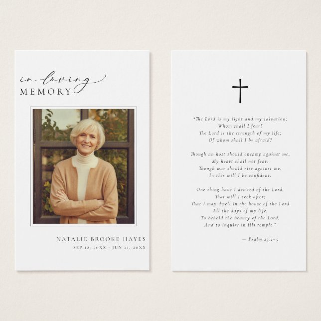 In loving Memory Funeral Photo Prayer Card (Vorne & Hinten)