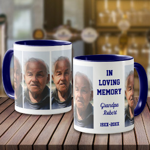 In Loving Memory Gedenken 4 Foto Navyblau Tasse