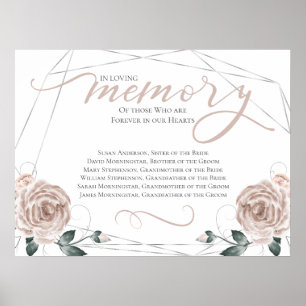 In Loving Memory Gedenktafel Hochzeitszeremonie Sc Poster