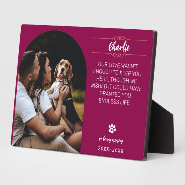 In Loving Memory Hund Fotoplakette – Personalisier Fotoplatte (Seite)