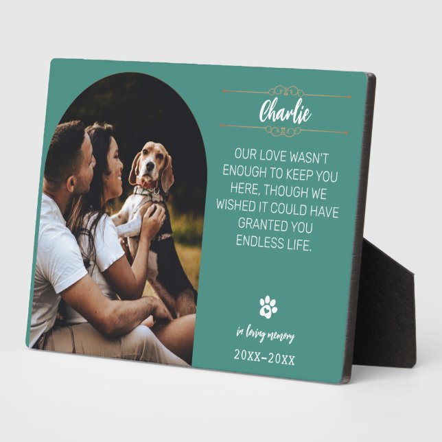 In Loving Memory Hunde-Fotoplakette – Personalisie Fotoplatte (Seite)