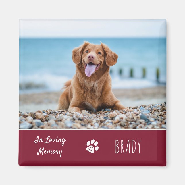 In Loving Memory Keepsake Dog Foto Pet Memorial Magnet (Vorne)