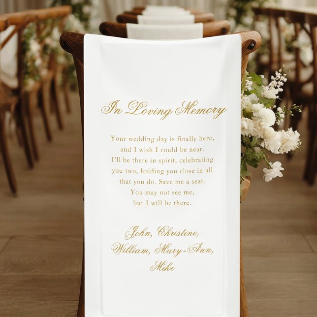 "In Loving Memory" Klassische Hochzeitsgedenktafel Banner ("In Loving Memory" Classic Wedding Memorial Banner)