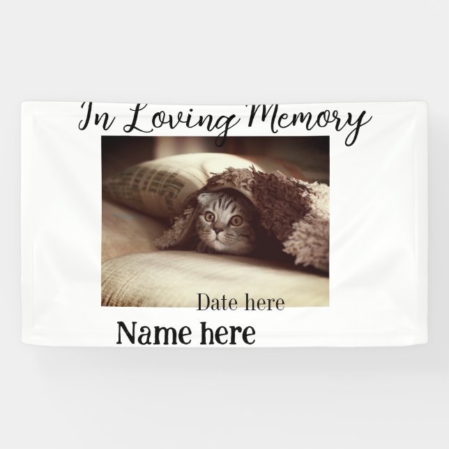 In loving memory memorial keepsake add pet name banner (Horizontal)