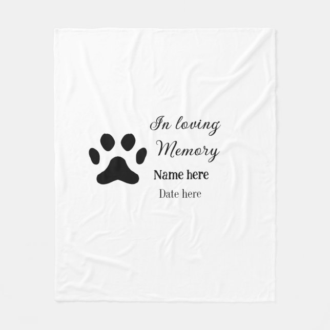 In loving memory memorial keepsake add pet name fleecedecke (Vorderseite)