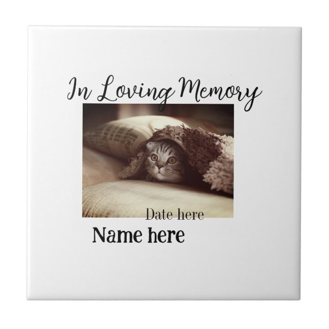 In loving memory memorial keepsake add pet name fliese (Vorderseite)
