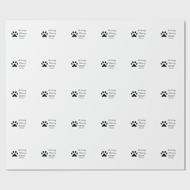 In loving memory memorial keepsake add pet name geschenkpapier (Flach)