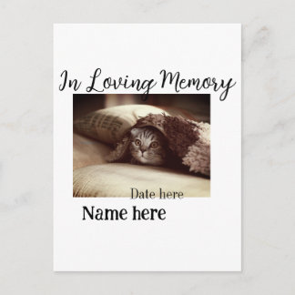 In loving memory memorial keepsake add pet name postkarte