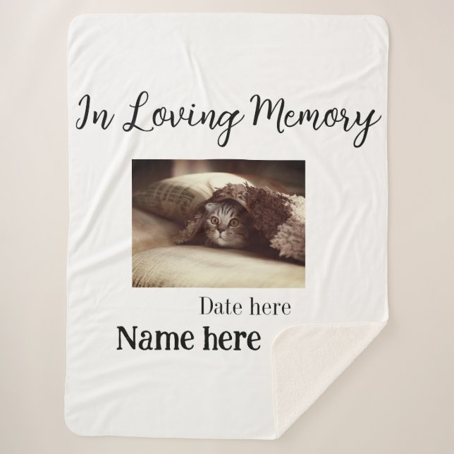 In loving memory memorial keepsake add pet name sherpadecke (Vorderseite)