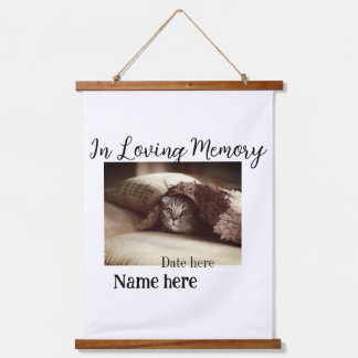 In loving memory memorial keepsake add pet name wandteppich mit holzrahmen