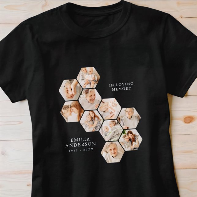 In Loving Memory Memorial Moderne 10 Fotos T-Shirt (Von Creator hochgeladen)