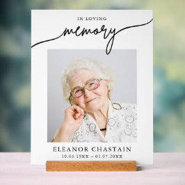In Loving Memory Minimalistische Foto Trauer Acrylschild