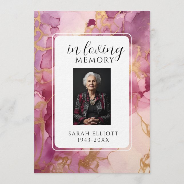 In Loving Memory mit Foto | Persönlich Einladung (Vorderseite)