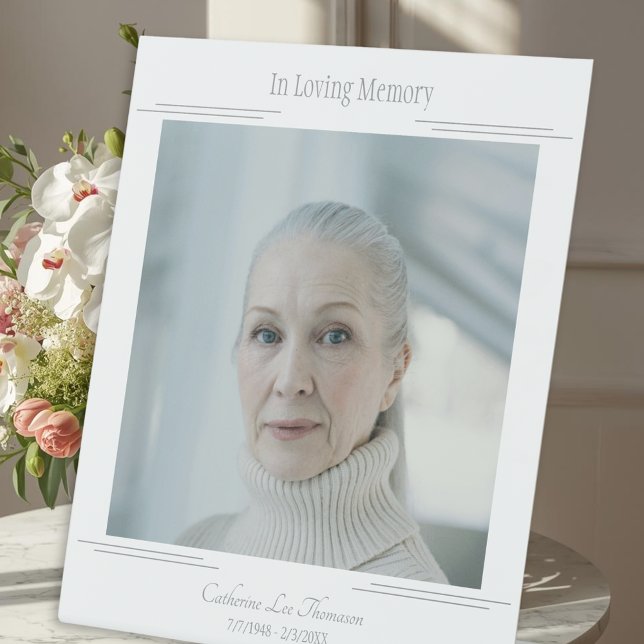 In Loving Memory Modern Photo Funeral Table Sign Sockelschild (In Loving Memory Modern Photo Funeral Table Sign
)