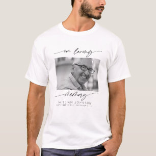 In Loving Memory Modern Script Foto Trauerfeier  T-Shirt