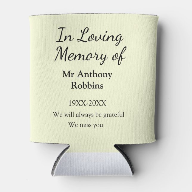 In Loving memory of name funeral memory keepsake Dosenkühler (Vorderseite)