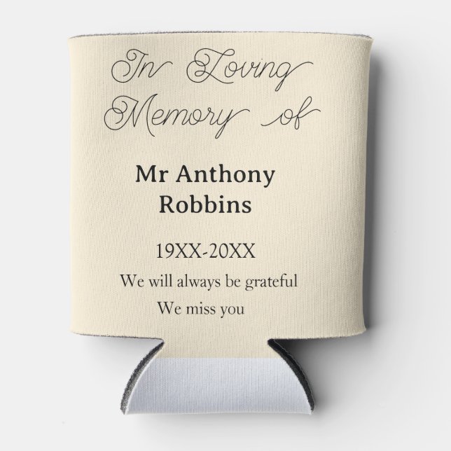 In Loving memory of name funeral memory keepsake Dosenkühler (Vorderseite)