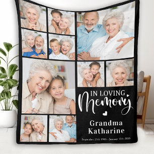 In Loving Memory Personalisiertes 10-Foto-Collage Fleecedecke
