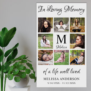 In Loving Memory Personalisiertes Foto-Trauerfall Poster