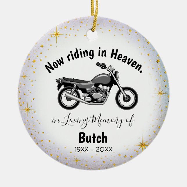 In Loving Memory | Personalized Motocycle Ornament (Vorne)