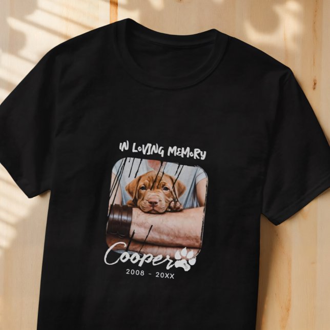 In Loving Memory Pet's Memorial Grunge Foto T-Shirt (Von Creator hochgeladen)