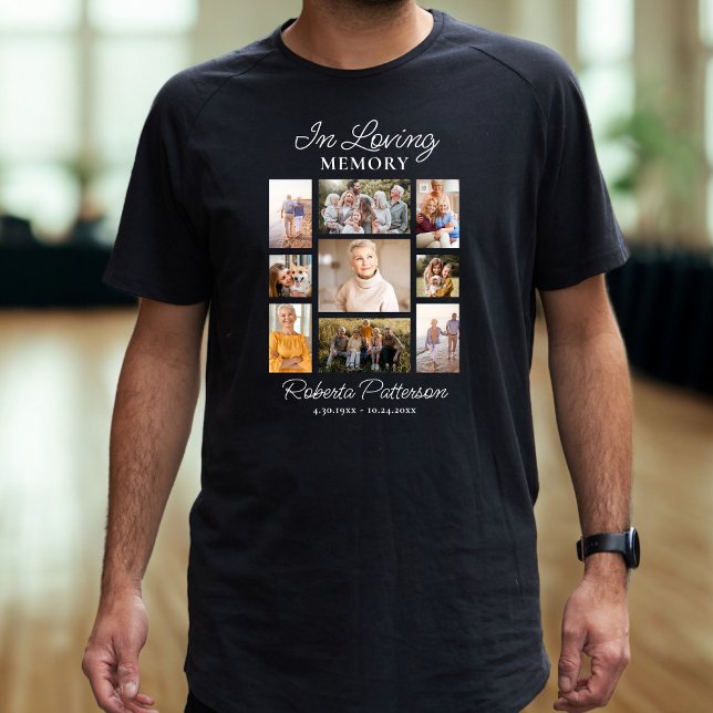 In Loving Memory Photo Collage Funeral Memorial  T-Shirt (Von Creator hochgeladen)