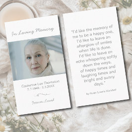 In Loving Memory Photo Funeral Prayer Card Visitenkarte