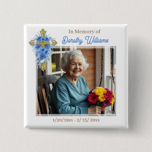 In Loving Memory | Photo Memorial Button (Vorderseite)