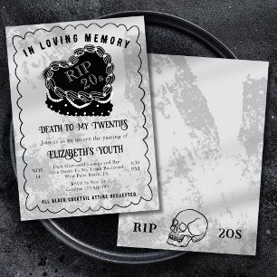 In Loving Memory Schwarzer Kritzelkuchen 30. Gebur Einladung