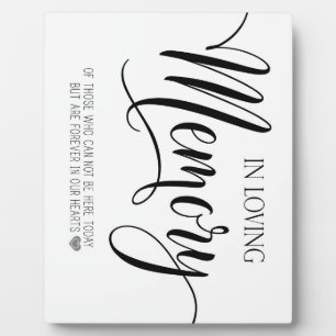 In Loving Memory sign Tabletop Plaque with Easel Fotoplatte