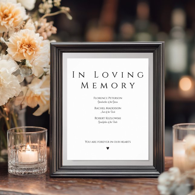 In Loving Memory Simple Wedding Memorial Sign Poster (In Loving Memory Simple Wedding Memorial Sign
)