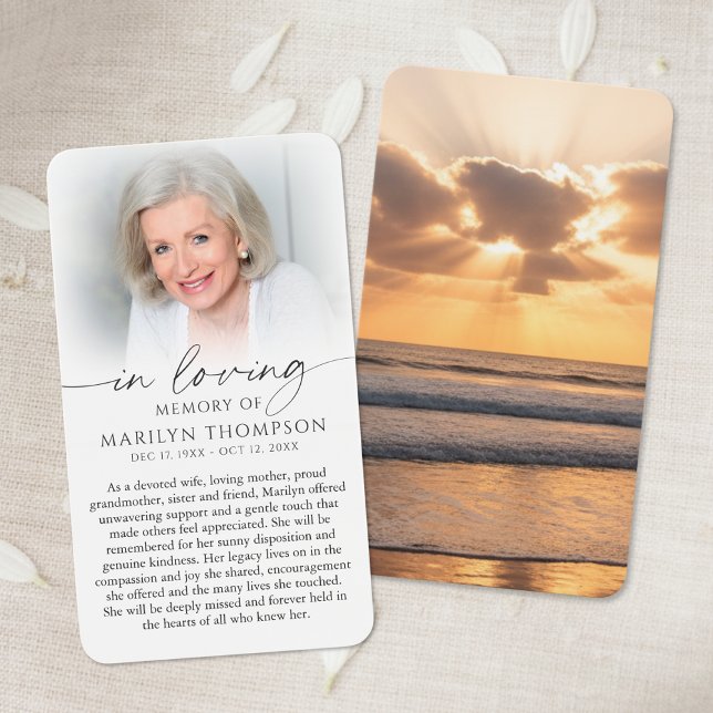 In Loving Memory Sunset Photo Sympathy Cards (Von Creator hochgeladen)
