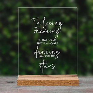In Loving Memory Tanzend unter den Sternen Hochzei Acrylschild