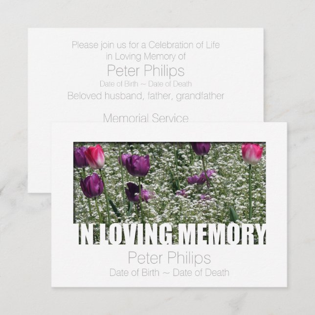 In Loving Memory Template 11 Celebration of Life Einladung (Vorne/Hinten)