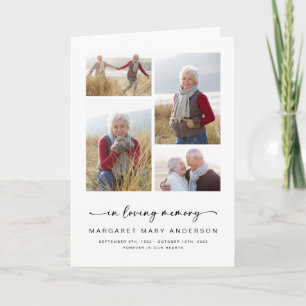 In Loving Memory   Vier Fotos Trauer Gedenkfeier Einladung