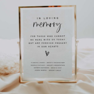 In Loving Memory Wedding Family Memorial Sign E100 Poster