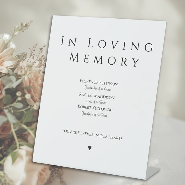 In Loving Memory Wedding Remembrance Pedestal Sign Sockelschild (In Loving Memory Wedding Remembrance Pedestal Sign
)
