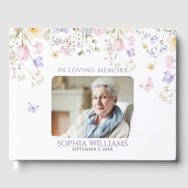 In Loving Memory Wildflower Gästebuch (Vorderseite)