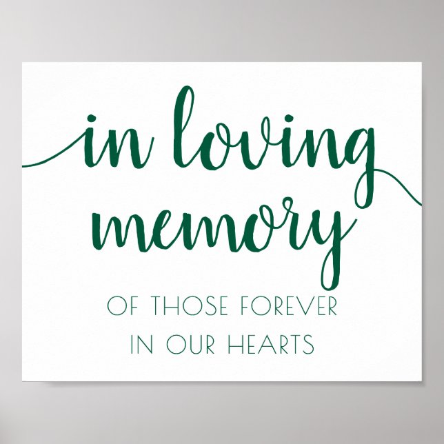 In Loving Memory Wird Hunter Green Memorial Poster (Vorne)