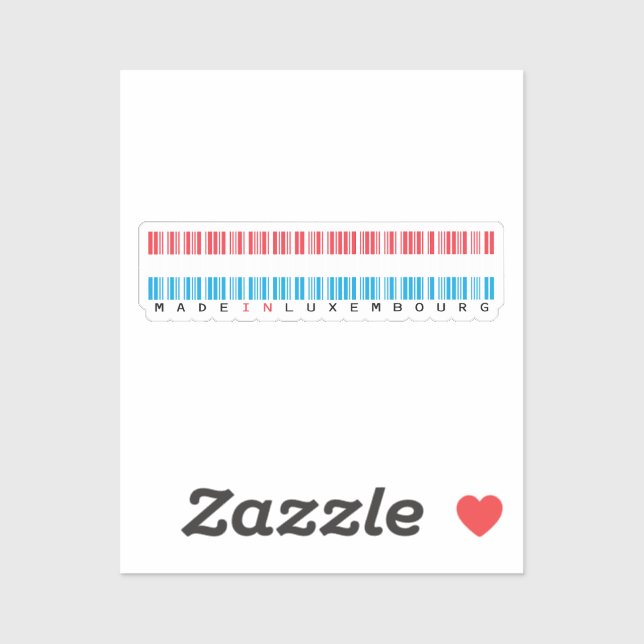 In Luxemburg hergestellter Barcode-Flagge Aufkleber (Blatt)